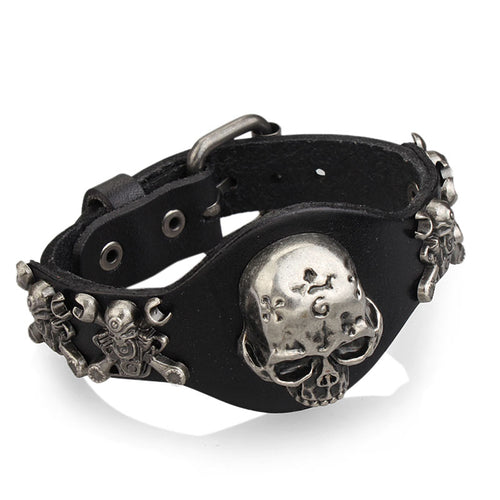 Punk Rock Evil Skull Wristband