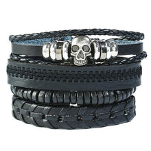 Load image into Gallery viewer, Punk Rock Skull Charm Bracelet Set